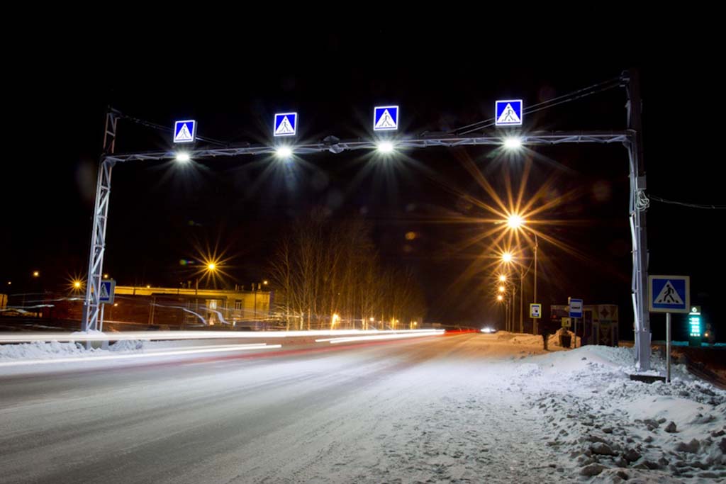 Подвесная «зебра» с определением наличия пешехода (Новосибирская обл.)